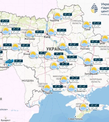 У Вінниці сьогодні вдень невеликий сніг, по області – ожеледиця