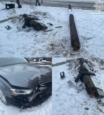 У Ковелі чоловік на Audi влупився у стовп і втік, його знайшли