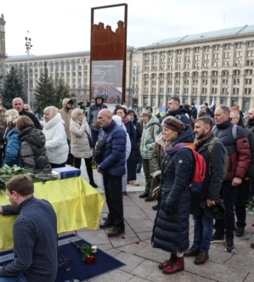 У Києві попрощалися із добровольцем та військовим репортером Русланом Ганущаком (фоторепортаж)