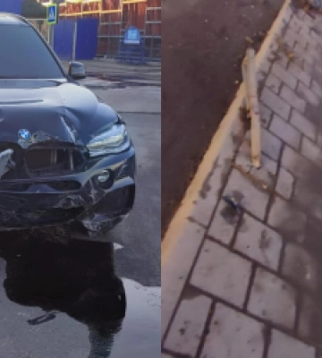 Нетверезий водій BMW X5  зніс огорожу на тротуарі біля автостанції у Львові