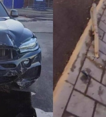 Нетверезий водій BMW X5  зніс огорожу на тротуарі біля автостанції у Львові