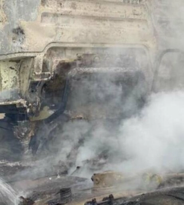 На трасі у Березівському районі загорілася вантажівка