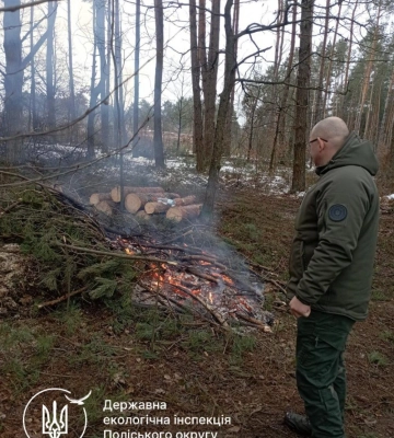 Оштрафували чоловіка, який розвів багаття у лісі на Рівненщині