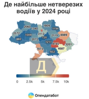 На Вінниччині виявили понад дві тисячі нетверезих водіїв у 2024 році