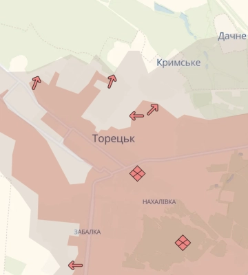 Окупанти просунулися в Торецьку та ще біля двох населених пунктів — DeepState