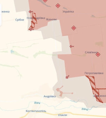 Сили оборони відновили позиції біля Удачного, росіяни окупували Новоандріївку, - DeepState. КАРТB