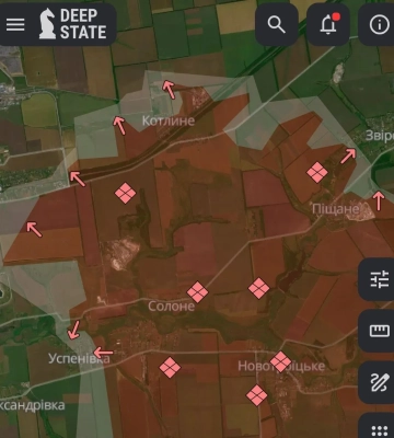 Сили оборони відновили позиції біля Удачного, росіяни окупували Новоандріївку, - DeepState. КАРТB