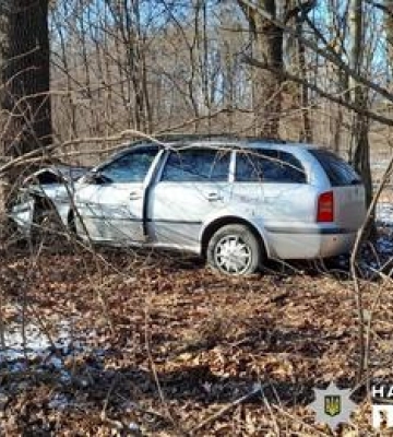 У Полтаві автомобіль зіткнувся з деревом: в ДТП травмовано дві людини