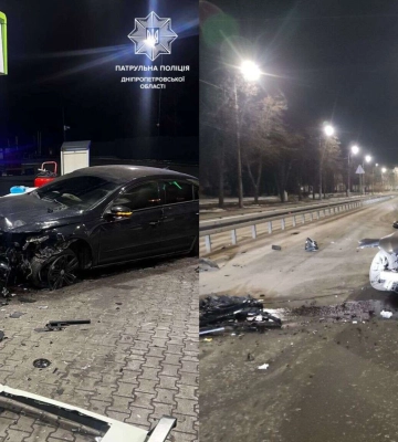 Протаранили АЗС и отбойник: в Днепре пьяные водители за одну ночь попали в два ДТП