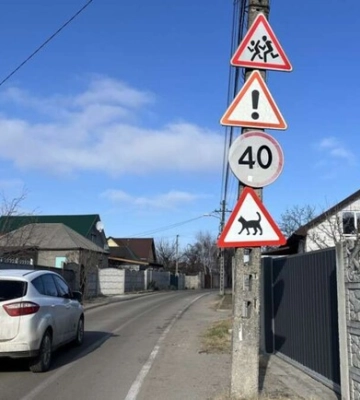 Осторожно, кот: в Днепре установили необычный дорожный знак