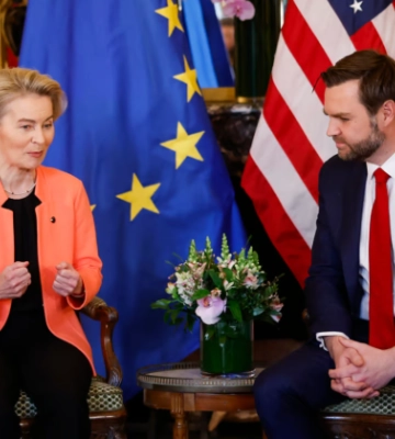 Урсула фон дер Ляєн назвала віце-президента США Джей Ді Венса союзником після першої зустрічі