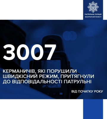 Понад 3 000 водіїв перевищили швидкість цьогоріч на Закарпатті