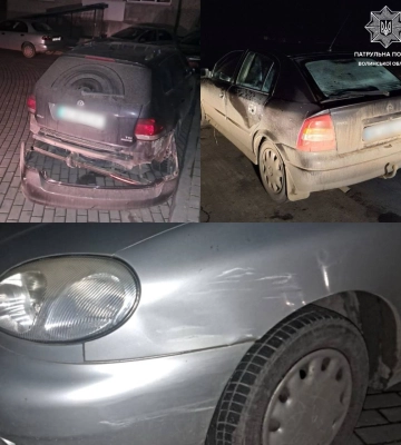 У Луцьку водій в’їхав у три автівки та втік: його розшукали патрульні