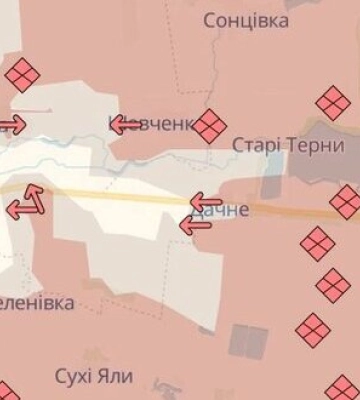 Ворог просунувся біля шести населених пунктів на Донеччині, - DeepState. КАРТА