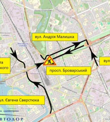 В Киеве почти на год ограничат движение на путепроводе возле станции метро «Дарница»