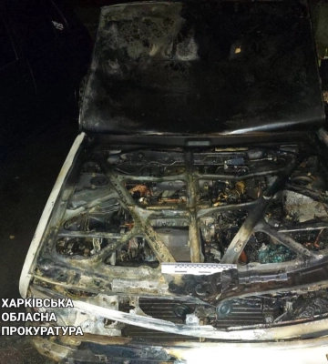 Поджог авто военного на Харьковщине попал на камеру: будут судить 24-летнего
