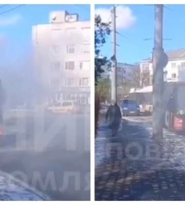 У Луцьку посеред дороги загорівся автобус (Відео)