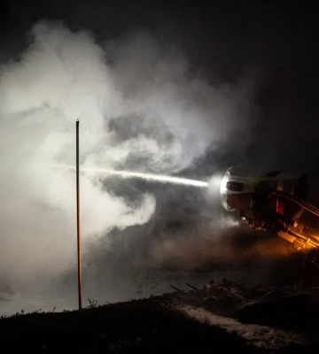 На Полтавщині рятувальники загасили пожежу після ворожого удару