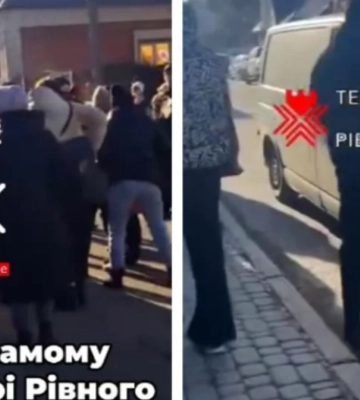 У Рівному натовп "відбивав" двох хлопців у ТЦК (відео)