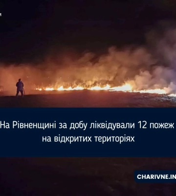 На Рівненщині за добу ліквідували 12 пожеж на відкритих територіях