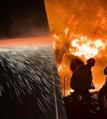 На Київщині через падіння уламків БпЛА спалахнула пожежа на промисловому об'єкті