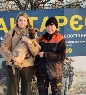 К волонтерскому поисково-спасательному отряду Павлограда присоединился щенок Никс