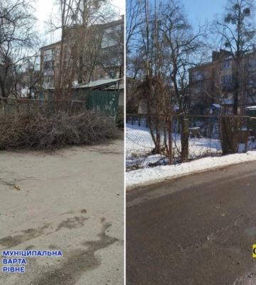 Мешканцям однієї з вулиць Рівного більше не заважатиме гора гілля (ФОТОФАКТ)