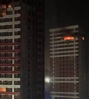 У Броварах дрон влучив у багатоповерхівку, спалахнула пожежа, є постраждалий