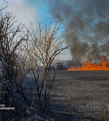 Поблизу Львова на місці пожежі сухої трави знайшли тіло чоловіка