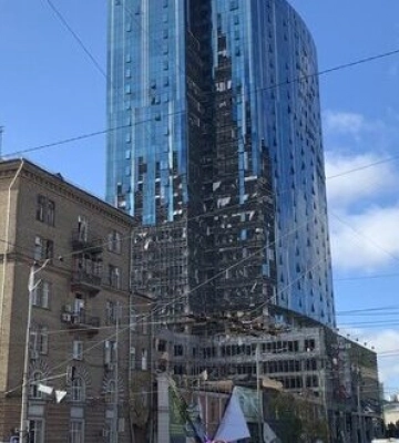 Візовий відділ німецького консульства постраждав під час ракетних ударів по Києву. ФОТО
