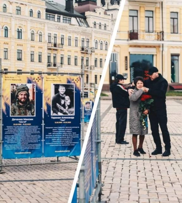 Вулична виставка &quot;Полк Азов - Янголи Маріуполя&quot; стартувала на Софійській площі у Києві. ВІДЕО+ФОТОрепортаж