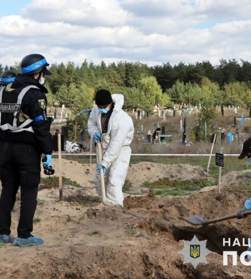 Завершено ексгумацію на місці масового захоронення військових ЗСУ в Лимані, - Нацполіція. ФОТО