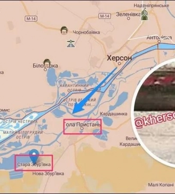 Оккупанты на баржах вывозят из Херсона пожарные машины и пленных