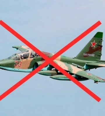 Бійці української армії збили російський штурмовик Су-25