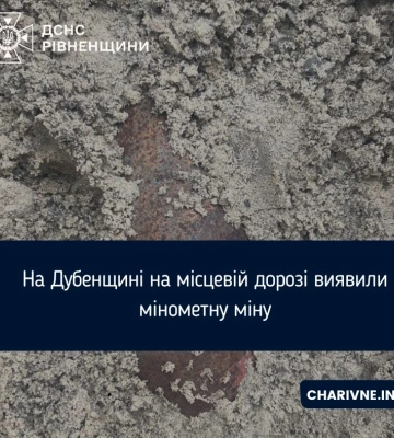На Дубенщині на місцевій дорозі виявили мінометну міну