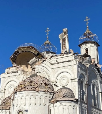 Константиновка: в результате российского обстрела разрушена церковь у железнодорожного вокзала