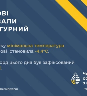 У Чернігові нічні заморозки побили температурний рекорд, який тримався 60 років
