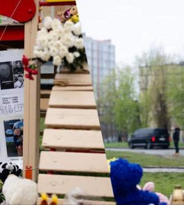 Зеленський відвідав місце удару по дитячому майданчику у Кривому Розі та вшанував пам'ять жертв