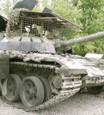 На Донеччині партизани спалили російський танк