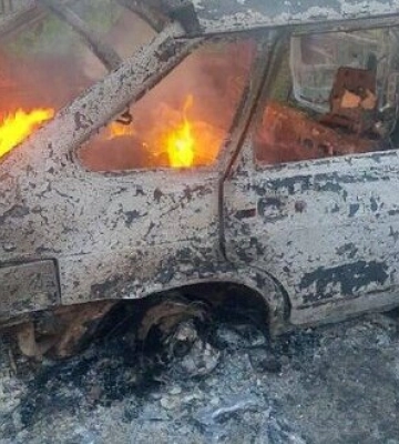 Окупанти атакували дроном авто з гуманітарним хлібом на Херсонщині. ФОТОрепортаж