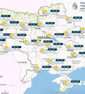 В Україні в найближчі дві доби без опадів, на заході можливі короткочасні грози