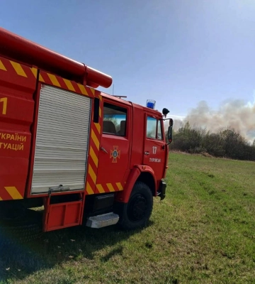 Горіли суха трава, чагарники, очерет: за добу на Волині загасили 13 пожеж