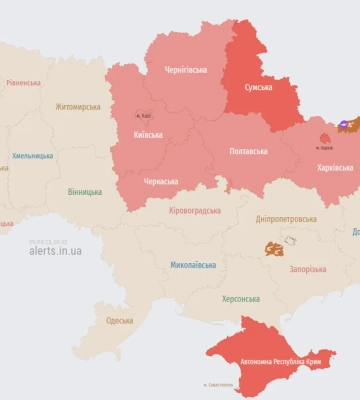 Ракетна небезпека: у Києві та низці областей оголосили повітряну тривогу
