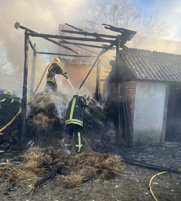 На Тячівщині ліквідували пожежу надвірної споруди