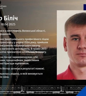 На Сумщині через пожежу у пасажирському потязі загинув залізничник з Ковеля