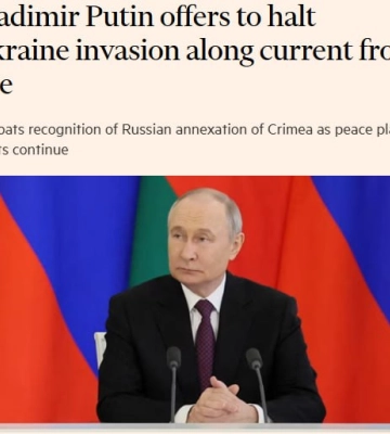 путін нібито сказав Віткоффу, що може відмовитися від неокупованих частин чотирьох областей України,  — FT