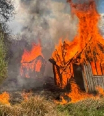 У Соснівці через пожежу сухої трави горіли дачні будинки