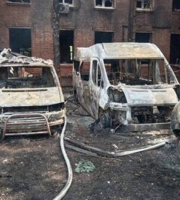 Ворожим обстрілом знищено базу медичного добровольчого батальйону &quot;Госпітальєри&quot; у Павлограді. ФОТО