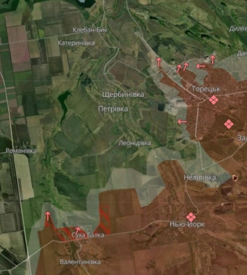 Российские войска оккупировали несколько поселков и существенно продвинулись под Торецком – DeepState