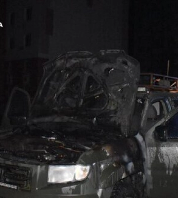 Задержали харьковчанина, поджегшего пикап военных